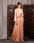 Sleeveless Satin Dress with Long-Sleeve Overtop 58382